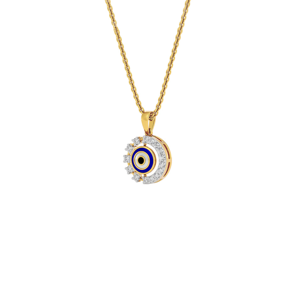 Her Orbit Evil Eye Diamond Pendant 9 KT / Yellow Gold