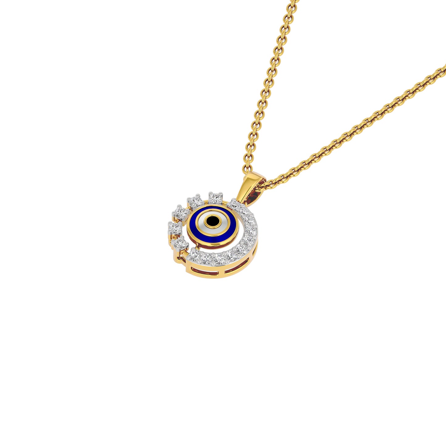 Her Orbit Evil Eye Diamond Pendant 9 KT / Yellow Gold