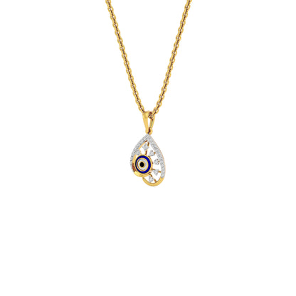 The Curvey Pearlet Evil Eye Diamond Pendant 9 KT / Yellow Gold
