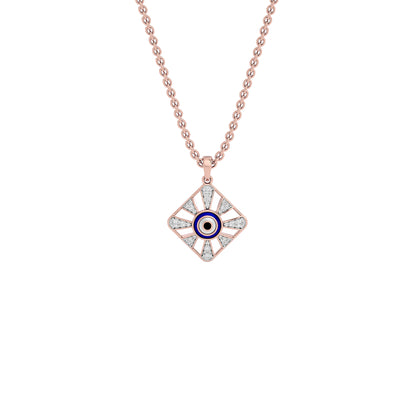 Alluring Quads Evil Eye Diamond Pendant 9 KT / Rose Gold