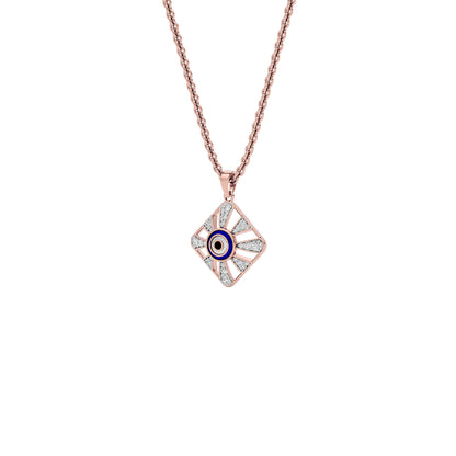 Alluring Quads Evil Eye Diamond Pendant 9 KT / Rose Gold