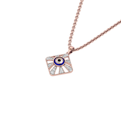 Alluring Quads Evil Eye Diamond Pendant 9 KT / Rose Gold