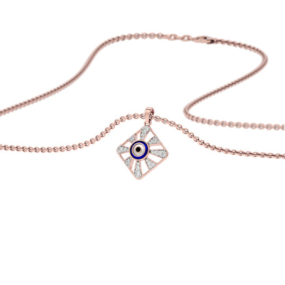 Alluring Quads Evil Eye Diamond Pendant 9 KT / Rose Gold