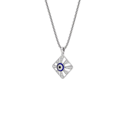 Alluring Quads Evil Eye Diamond Pendant 9 KT / White Gold