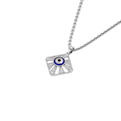 Alluring Quads Evil Eye Diamond Pendant 9 KT / White Gold