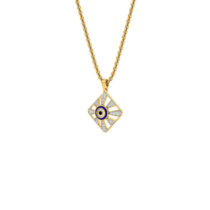 Alluring Quads Evil Eye Diamond Pendant 9 KT / Yellow Gold