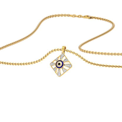 Alluring Quads Evil Eye Diamond Pendant 9 KT / Yellow Gold