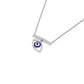 Lustrous Evil Eye Diamond Pendant 9 KT / White Gold