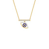 Lustrous Evil Eye Diamond Pendant 9 KT / Yellow Gold