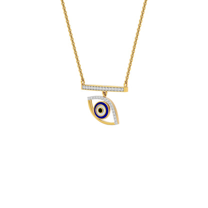 Lustrous Evil Eye Diamond Pendant 9 KT / Yellow Gold