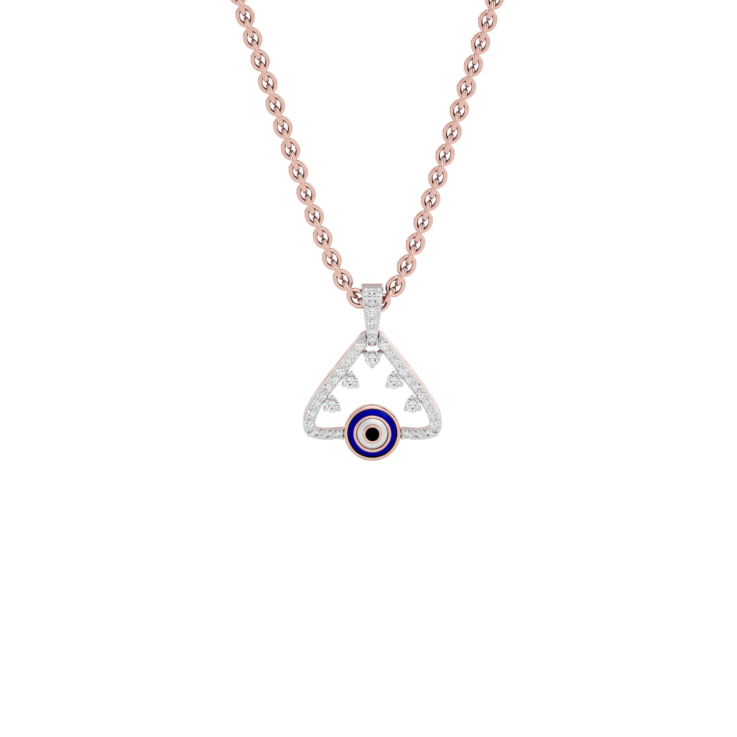 Jinx It Angle Evil Eye Diamond Pendant 9 KT / Rose Gold