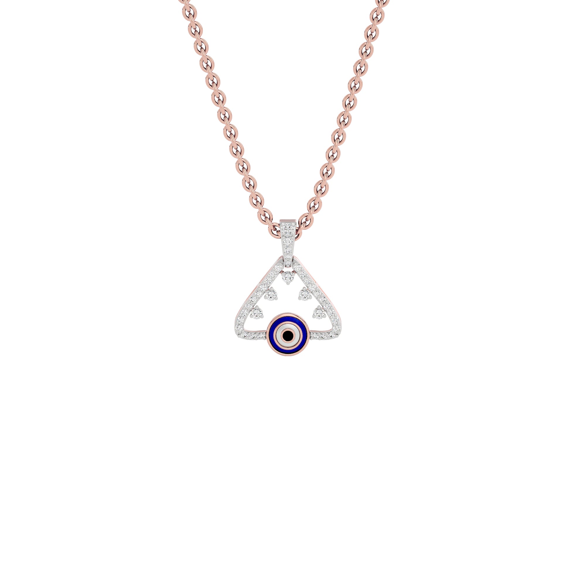 Jinx It Angle Evil Eye Diamond Pendant 9 KT / Rose Gold