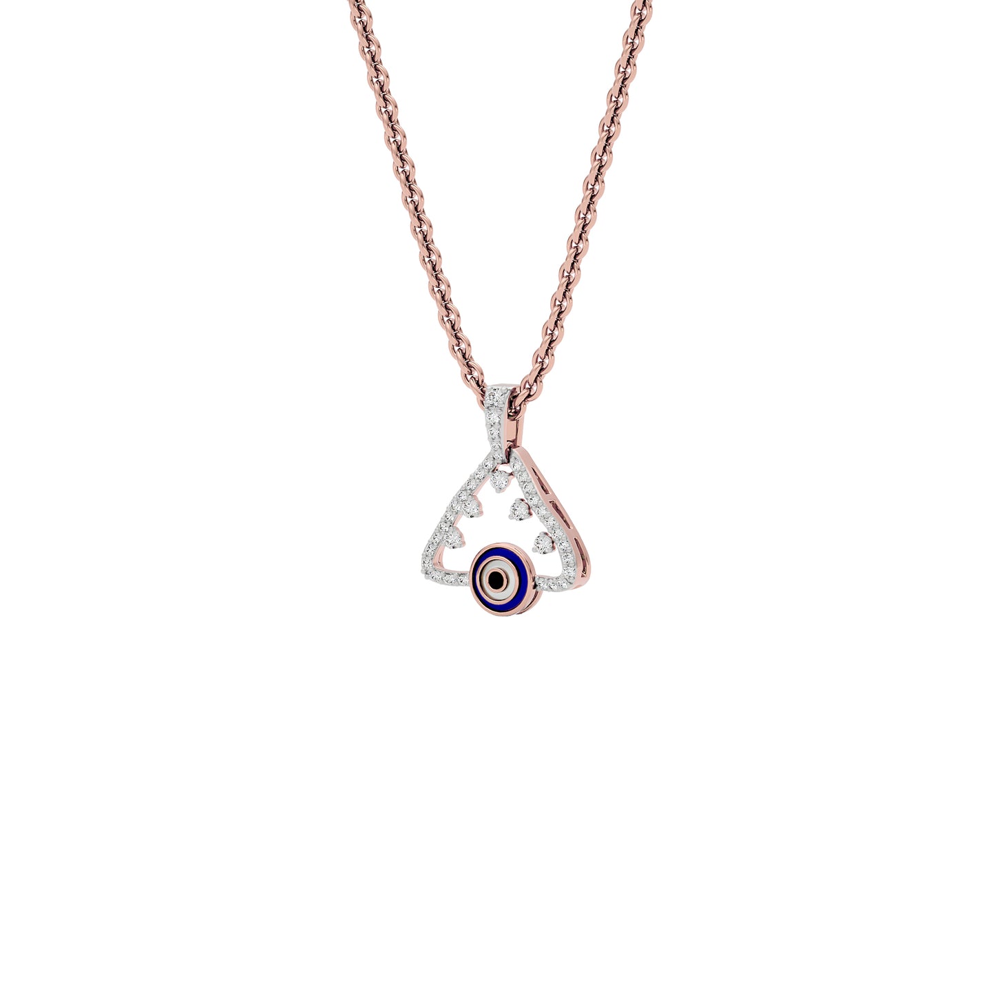 Jinx It Angle Evil Eye Diamond Pendant 9 KT / Rose Gold
