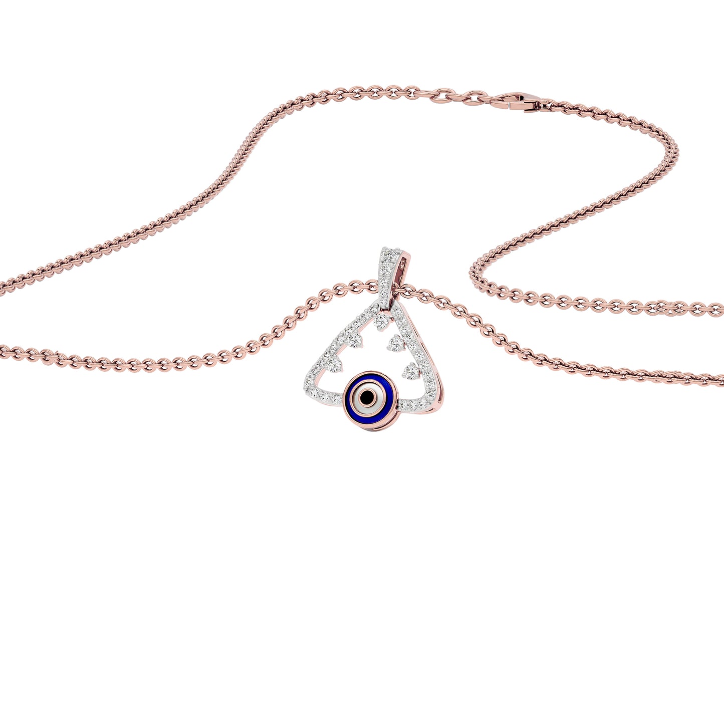 Jinx It Angle Evil Eye Diamond Pendant 9 KT / Rose Gold