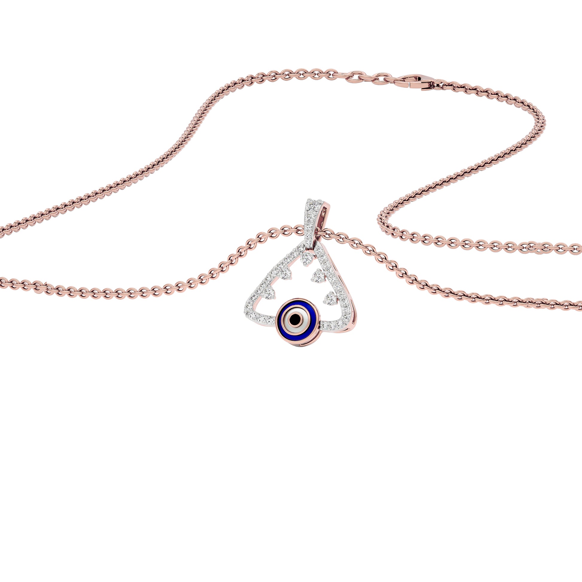 Jinx It Angle Evil Eye Diamond Pendant 9 KT / Rose Gold
