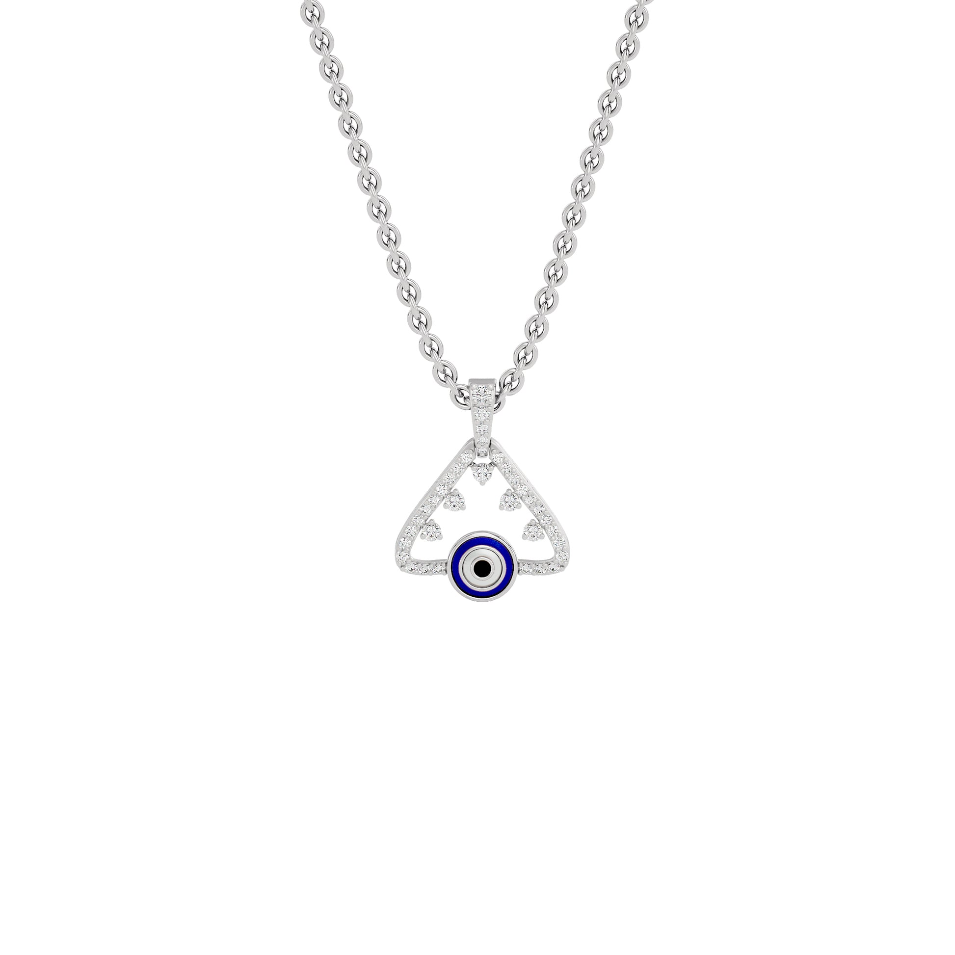 Jinx It Angle Evil Eye Diamond Pendant 9 KT / White Gold
