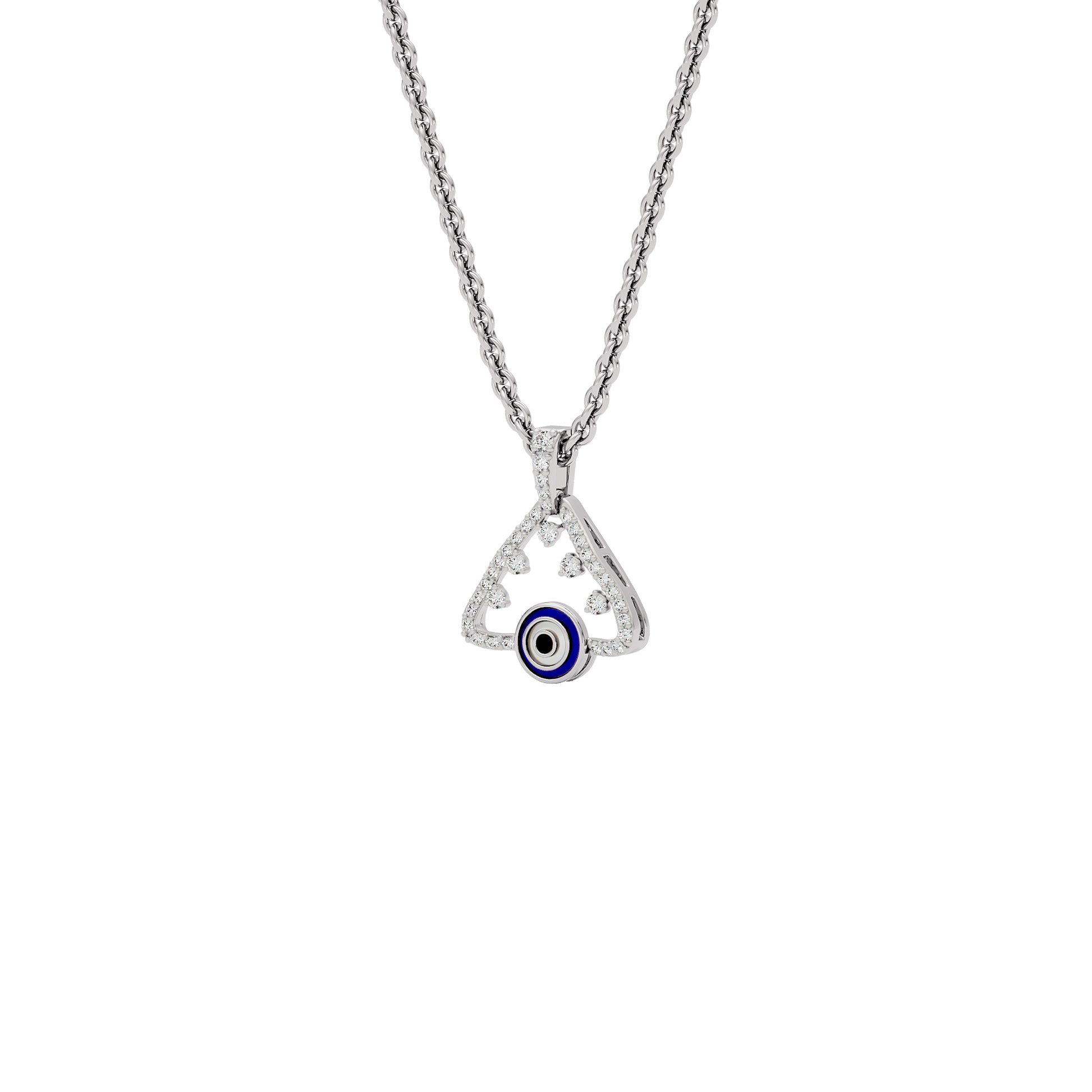 Jinx It Angle Evil Eye Diamond Pendant 9 KT / White Gold