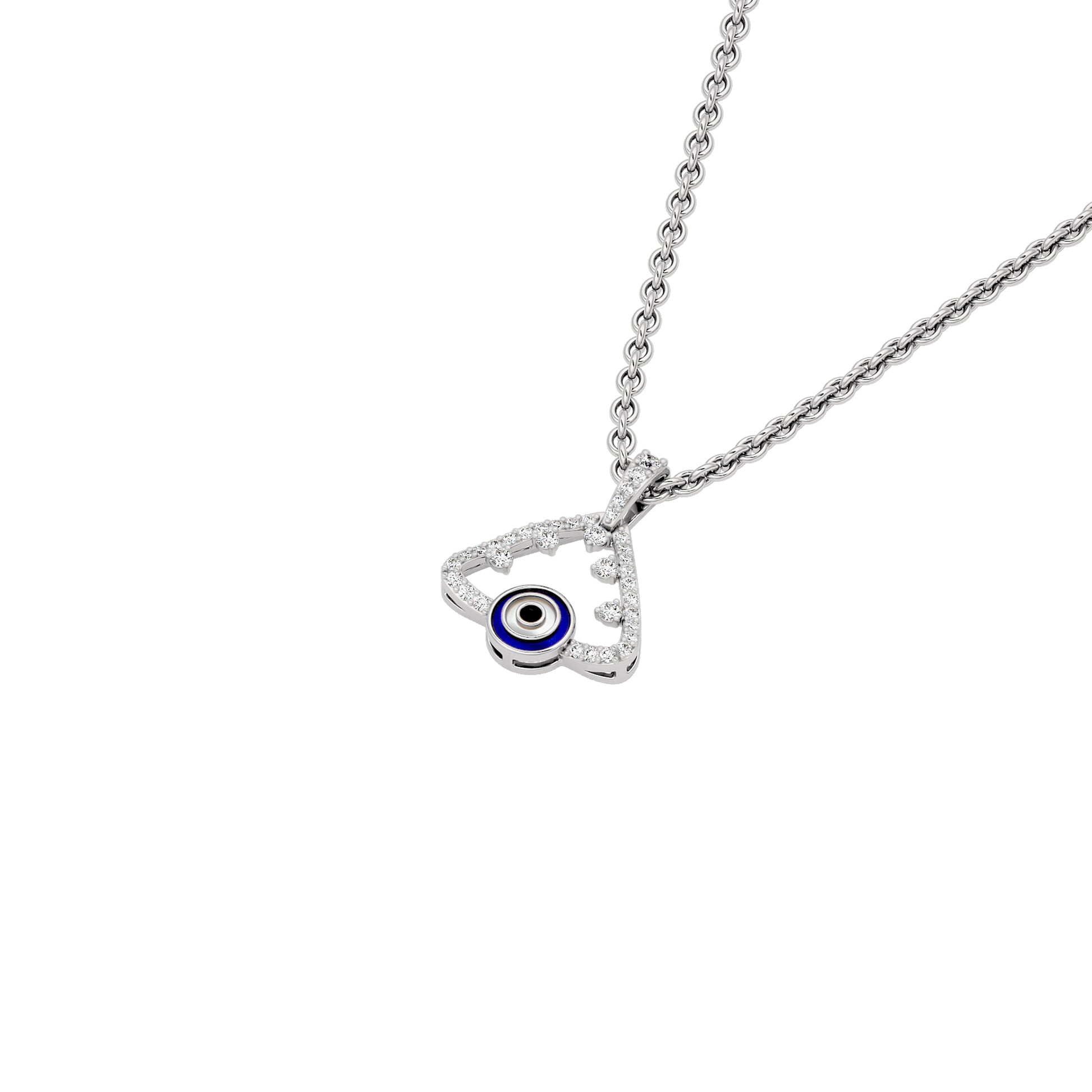 Jinx It Angle Evil Eye Diamond Pendant 9 KT / White Gold