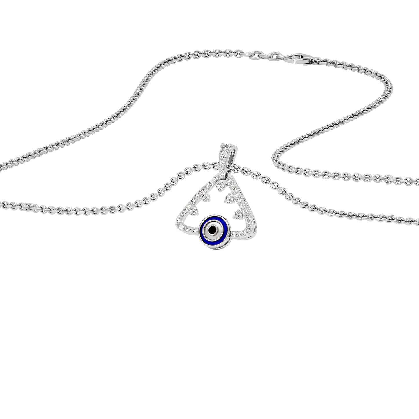 Jinx It Angle Evil Eye Diamond Pendant 9 KT / White Gold