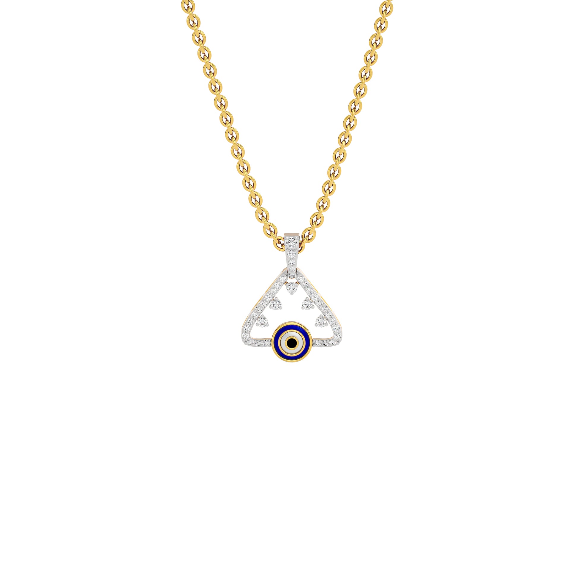 Jinx It Angle Evil Eye Diamond Pendant 9 KT / Yellow Gold