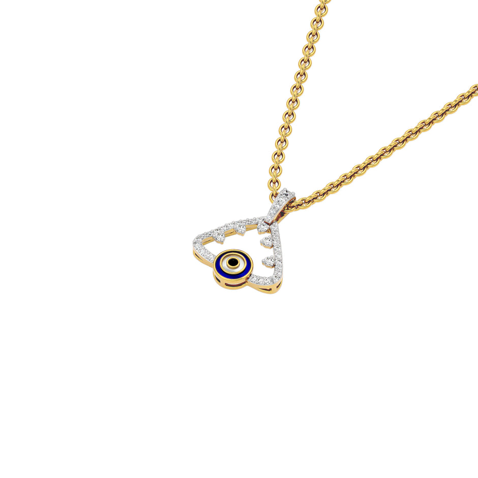 Jinx It Angle Evil Eye Diamond Pendant 9 KT / Yellow Gold