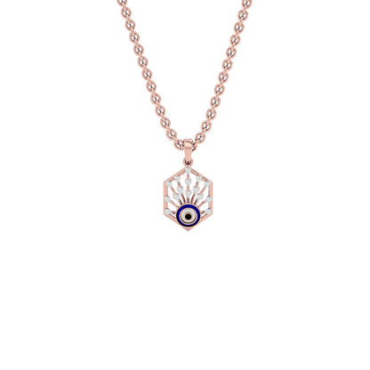 The Mystic Hex Evil Eye Diamond Pendant 9 KT / Rose Gold