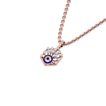 The Mystic Hex Evil Eye Diamond Pendant 9 KT / Rose Gold