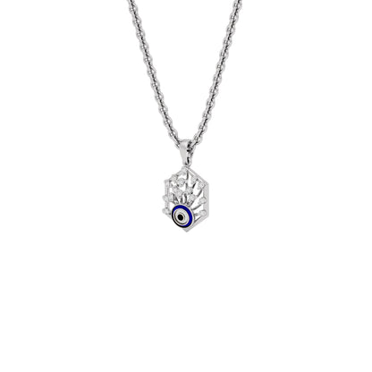 The Mystic Hex Evil Eye Diamond Pendant 9 KT / White Gold