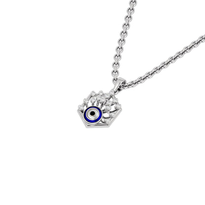 The Mystic Hex Evil Eye Diamond Pendant 9 KT / White Gold