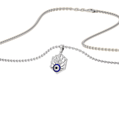 The Mystic Hex Evil Eye Diamond Pendant 9 KT / White Gold