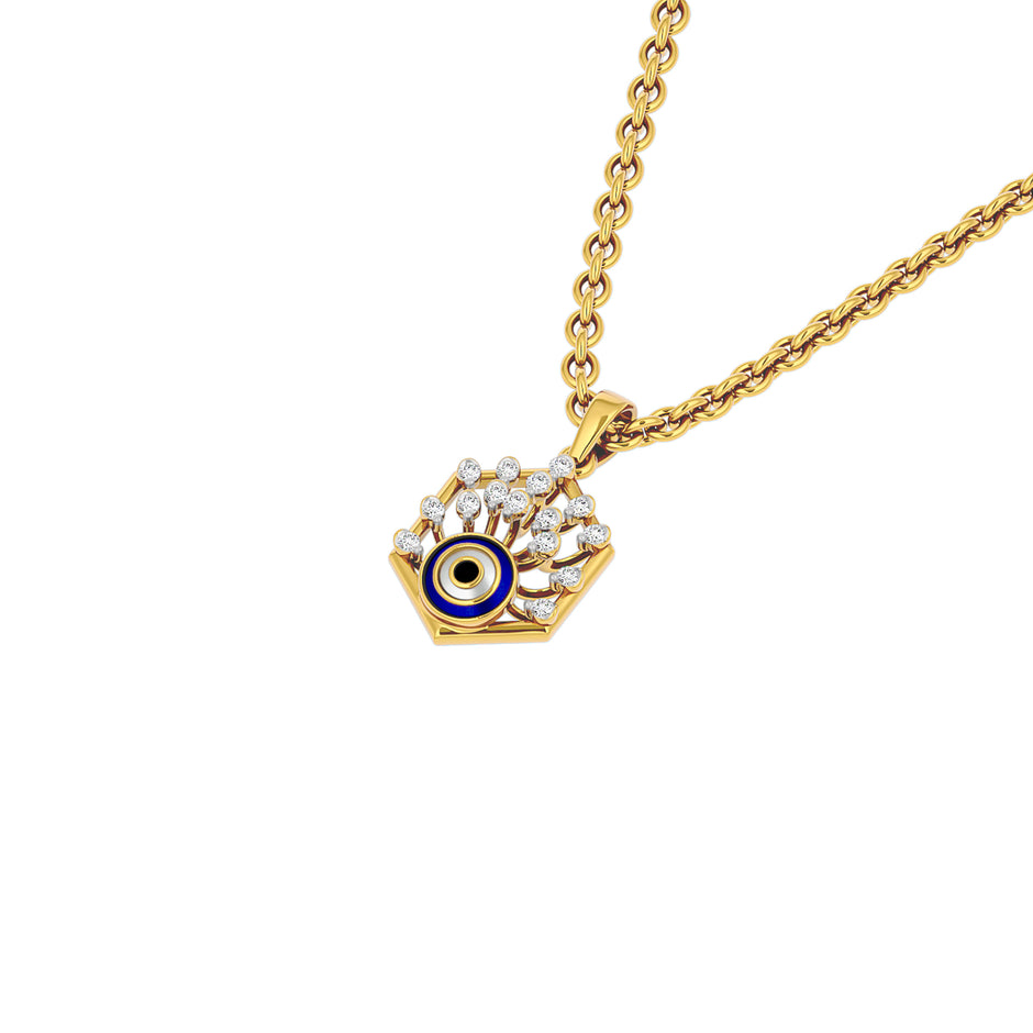 The Mystic Hex Evil Eye Diamond Pendant 9 KT / Yellow Gold