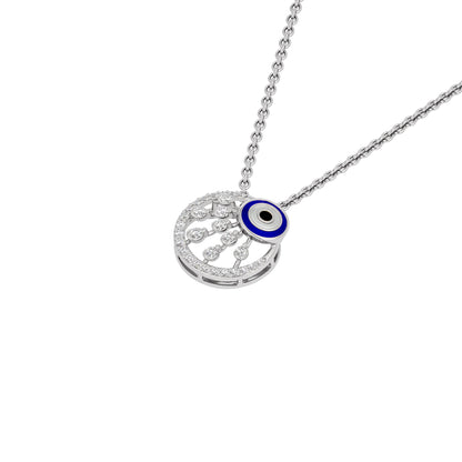 Cornered Brilliance Evil Eye Diamond Pendant 9 KT / White Gold