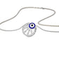 Cornered Brilliance Evil Eye Diamond Pendant 9 KT / White Gold