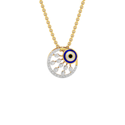 Cornered Brilliance Evil Eye Diamond Pendant 9 KT / Yellow Gold