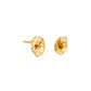 Textured Bloom Disc Gold Stud Earrings