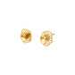 Textured Bloom Disc Gold Stud Earrings