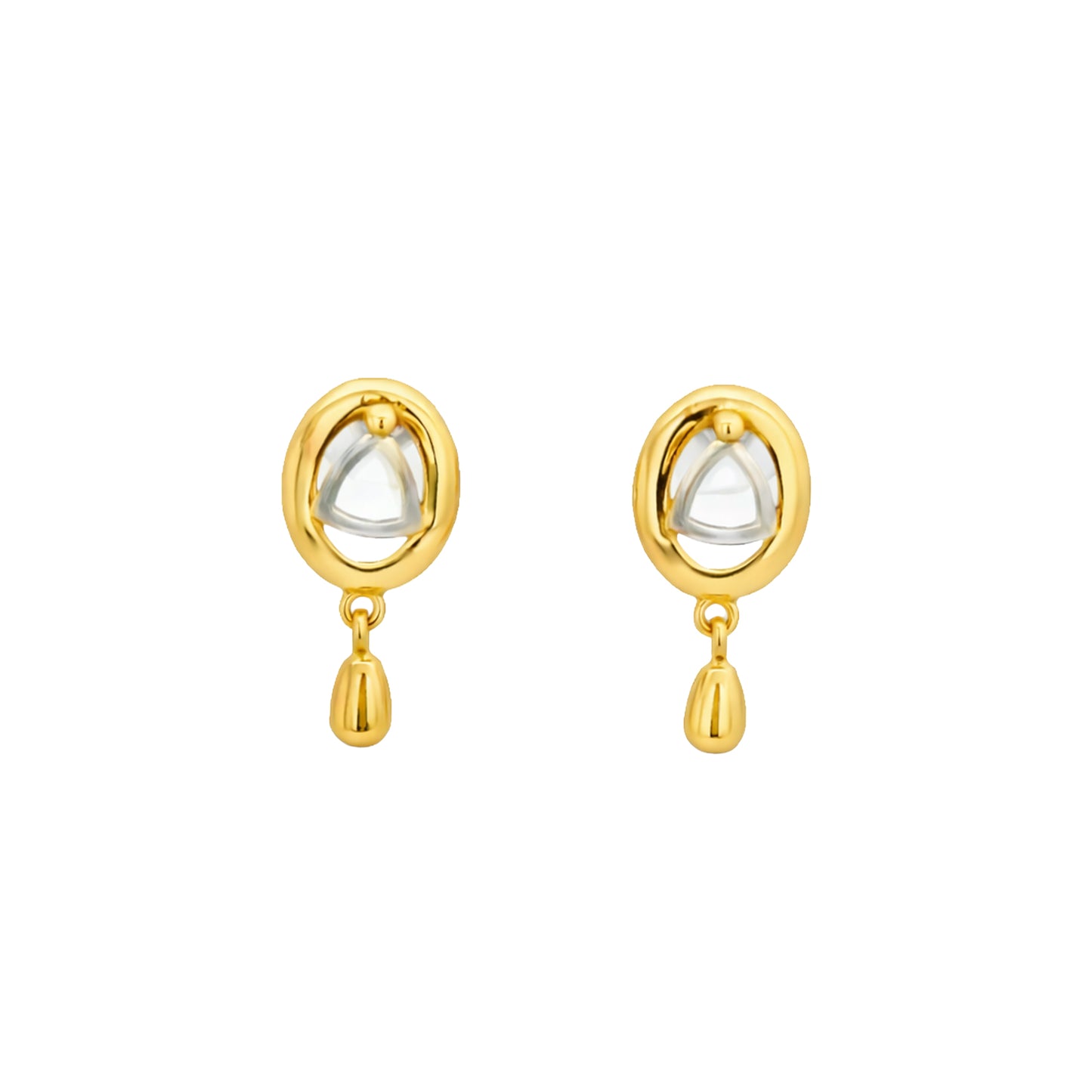 Velora Dual Drop Gold Earrings
