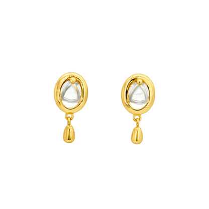 Velora Dual Drop Gold Earrings