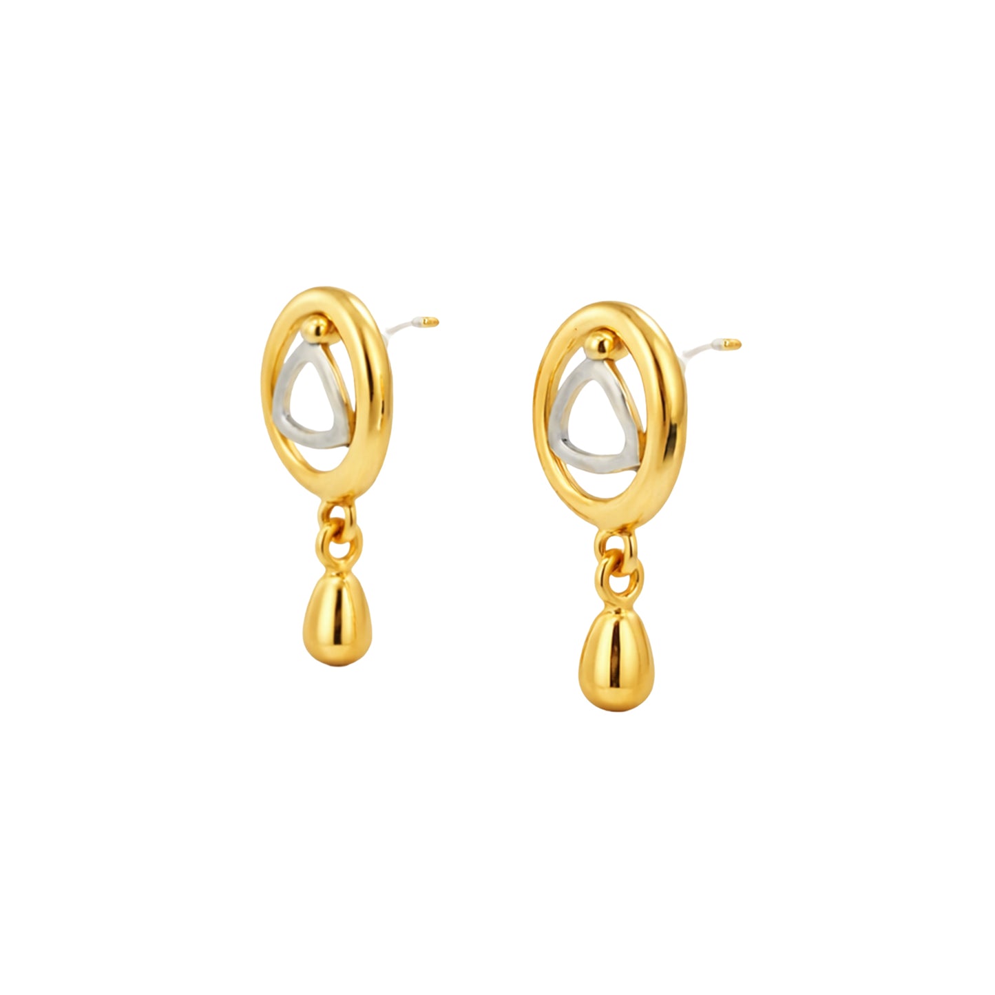 Velora Dual Drop Gold Earrings
