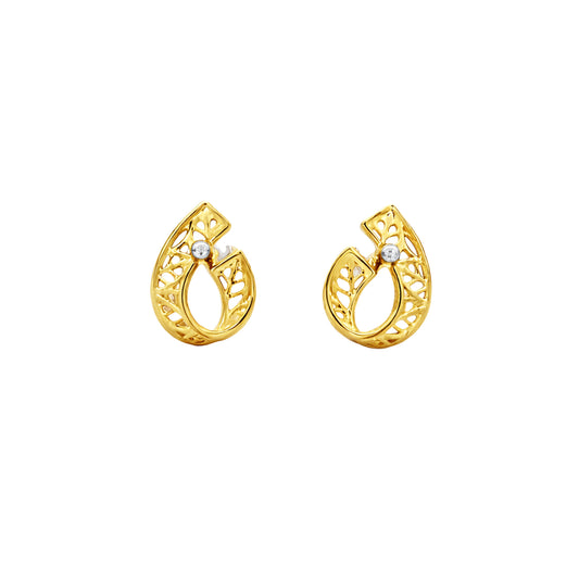 Aurexa Filigree Loop Gold Earrings
