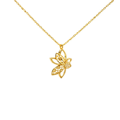 Floral Cutwork Gold Pendant