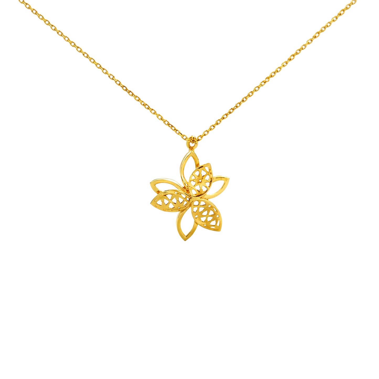 Floral Cutwork Gold Pendant