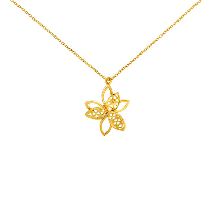 Floral Cutwork Gold Pendant