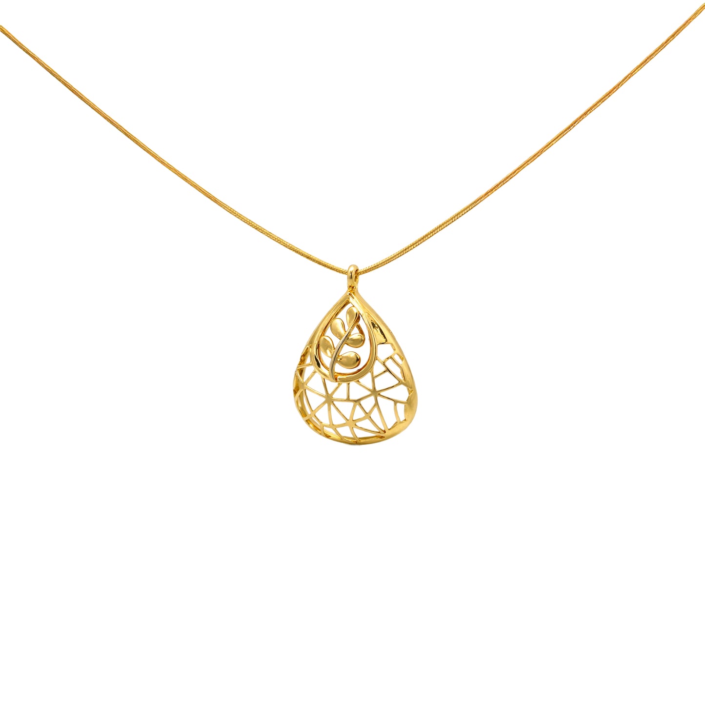 Floral Filigree Drop Pendant