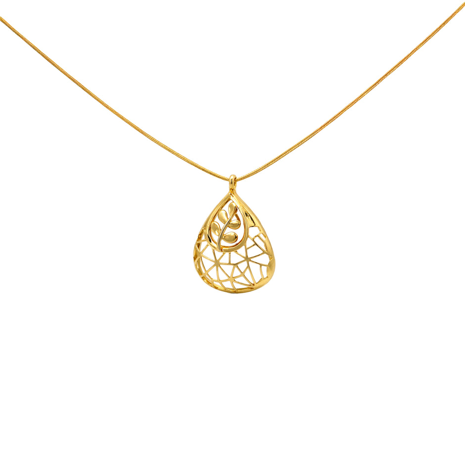 Floral Filigree Drop Pendant