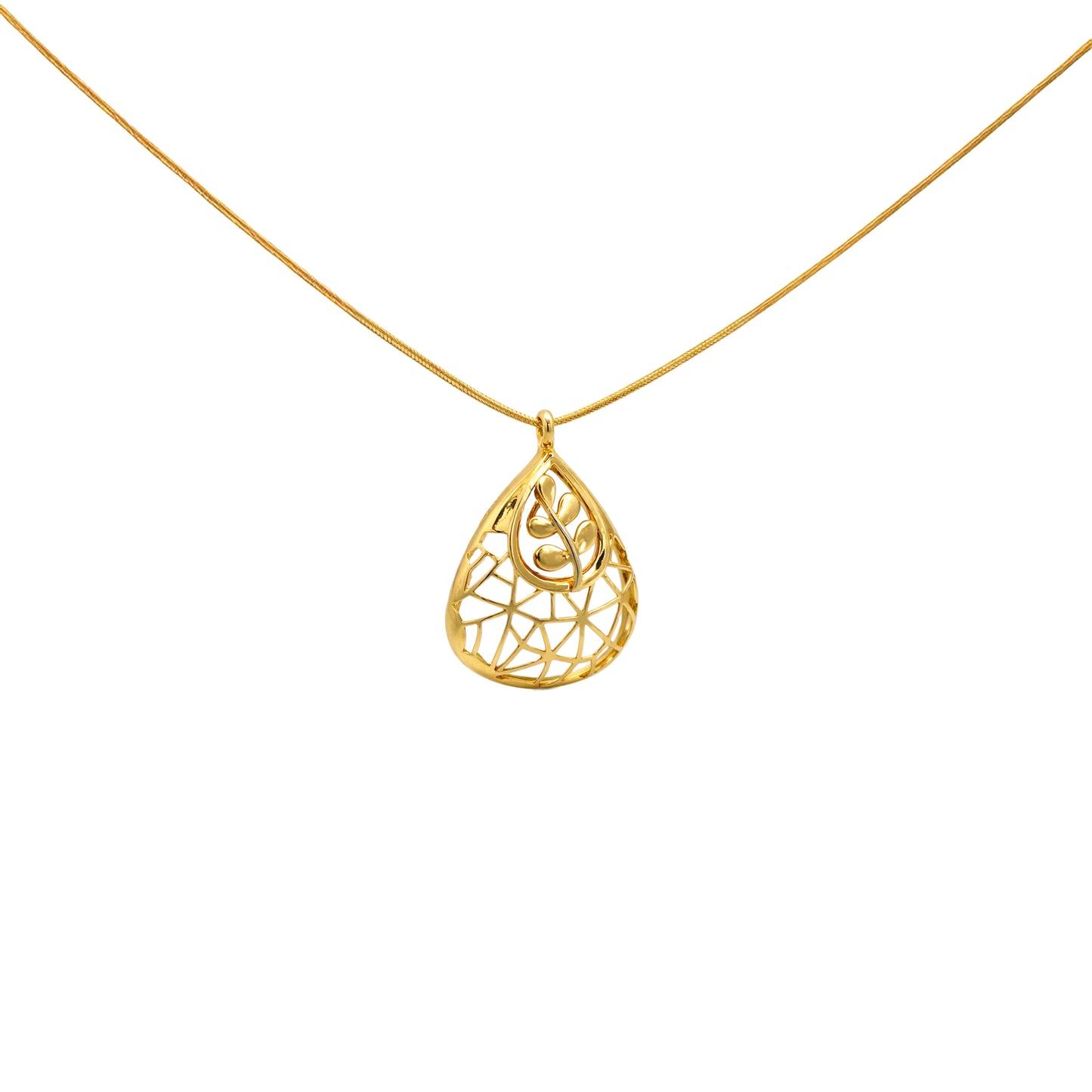 Floral Filigree Drop Pendant