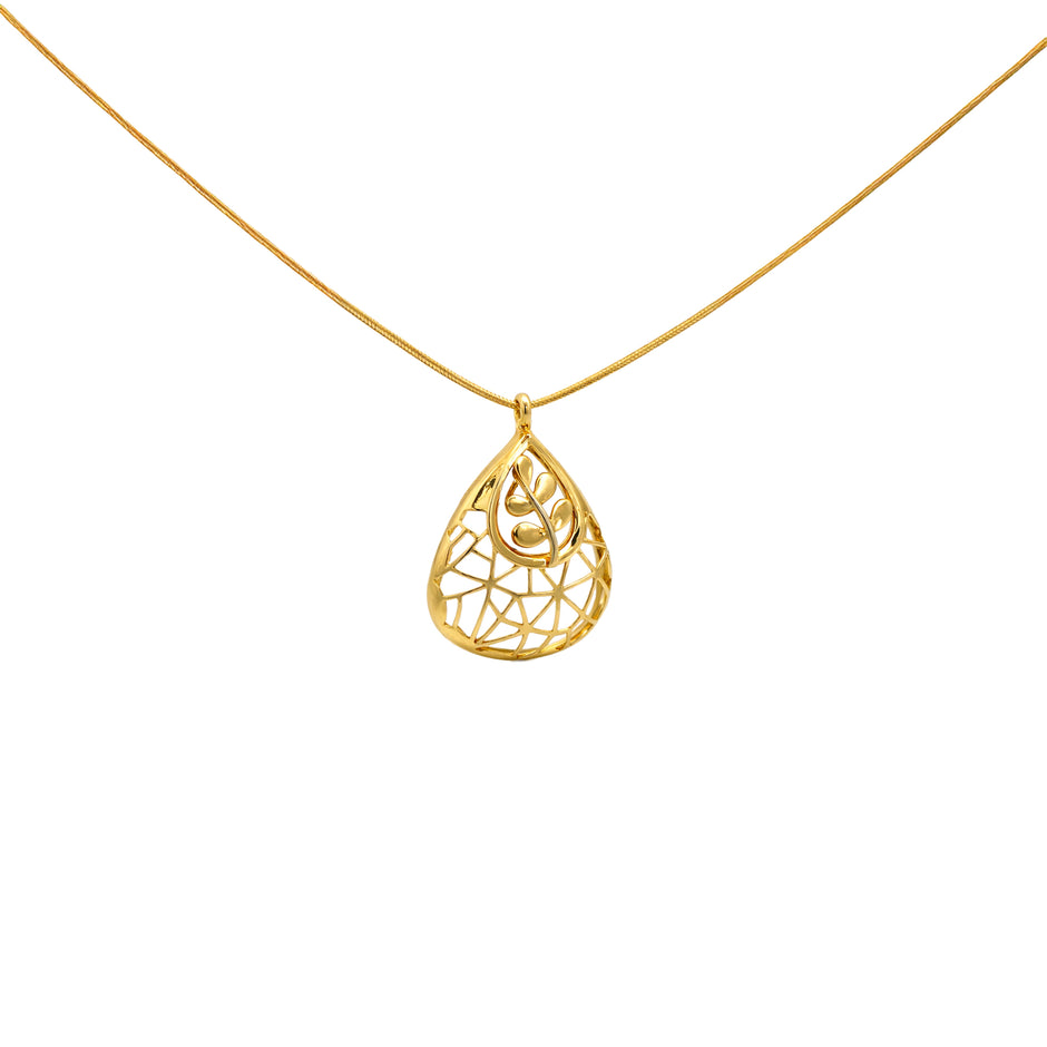 Floral Filigree Drop Pendant