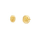 Octagonal Floral Gold Earrings