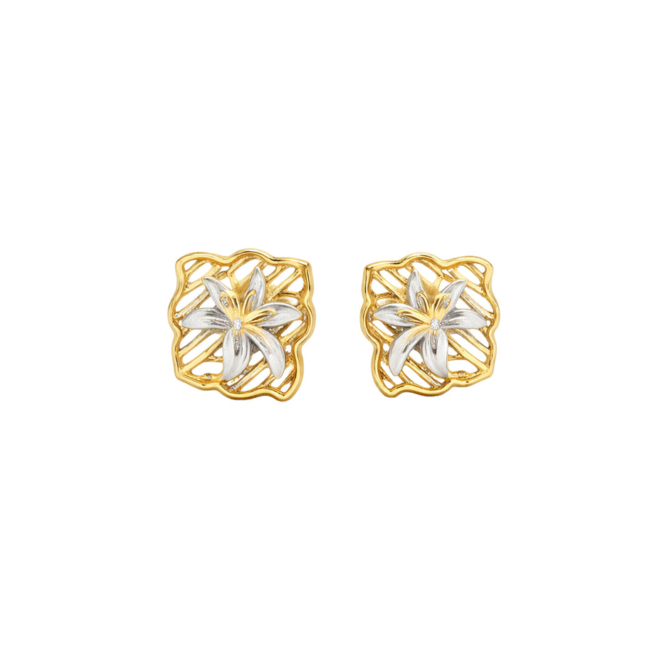 Florixa Bloom Gold Stud Earrings