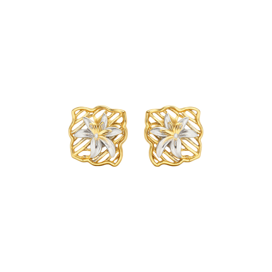 Florixa Bloom Gold Stud Earrings
